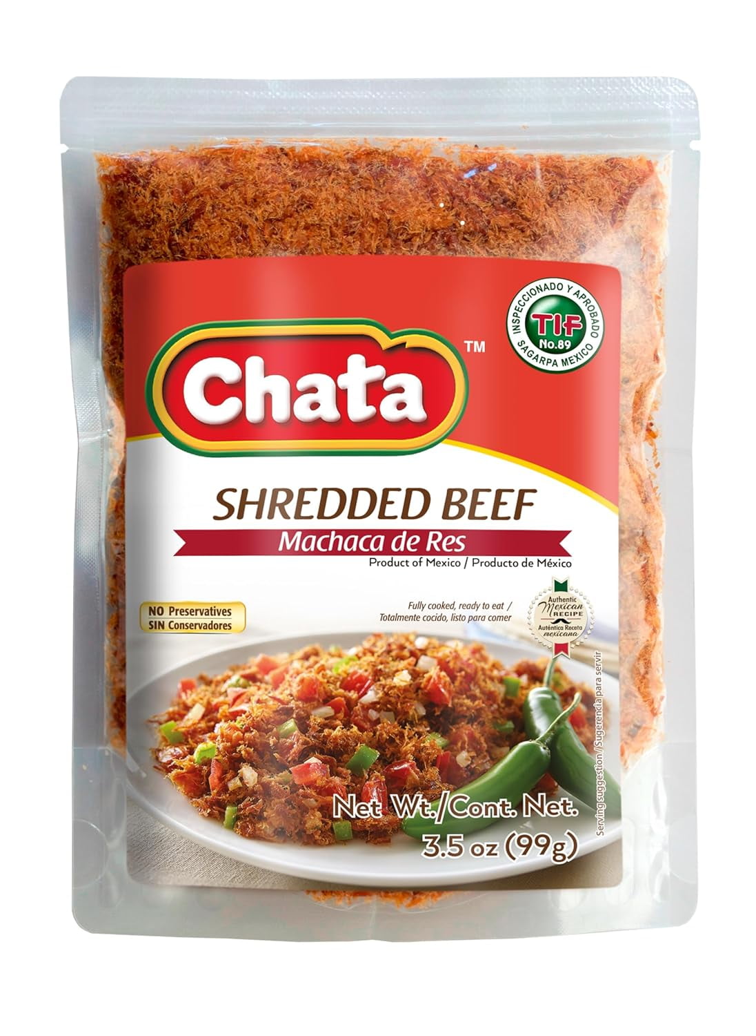 (Pack of 12) Chata Beef Deshebrada Machaca 3.5 Oz - Available at Good Kitchen Market on StoresGo