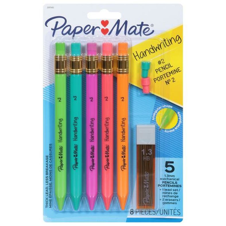 Paper Mate Mechanical Pencils, 1.3 mm, HB# 2, Assorted