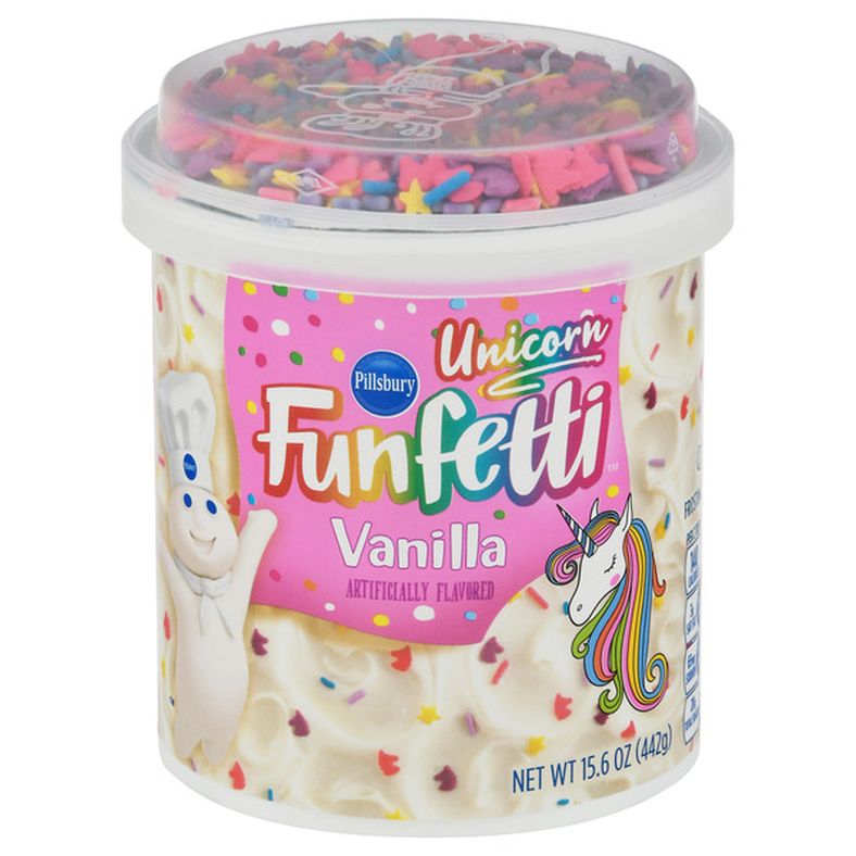 Pillsbury Funfetti Unicorn Vanilla Frosting, 15.6 Oz Tub