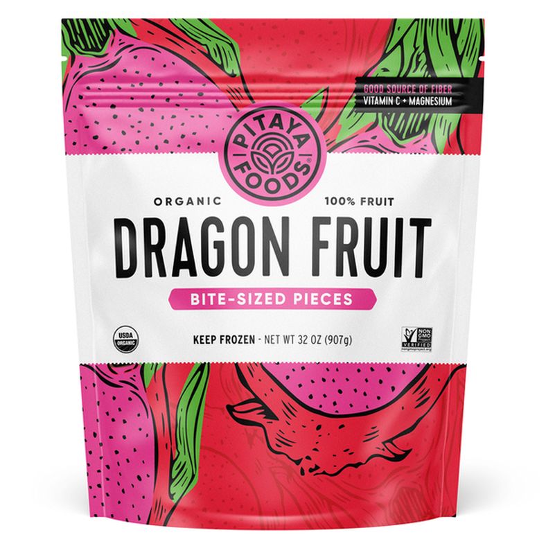 Pitaya Foods Organic Dragon Fruit Bite-Sized Pieces