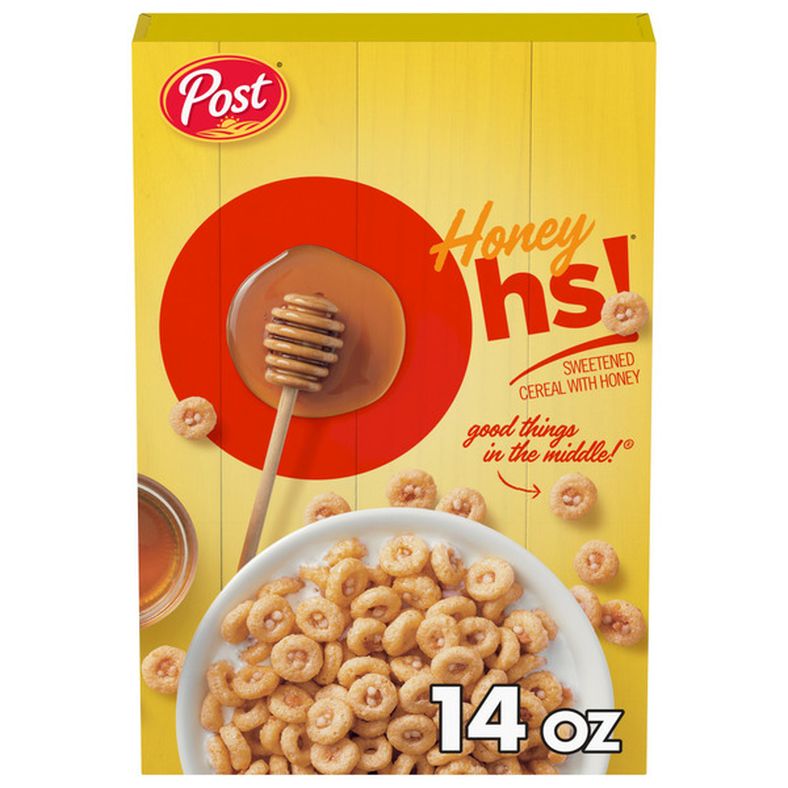 Post Honey Ohs Breakfast Cereal, Sweetened Corn Cereal, Small size box