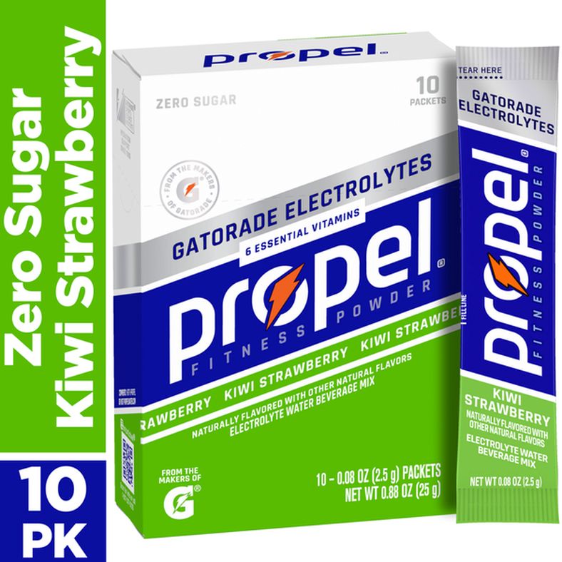 Propel Zero Sugar Electrolyte Water Beverage Mix Kiwi Strawberry 0.08 Oz, 10 Count