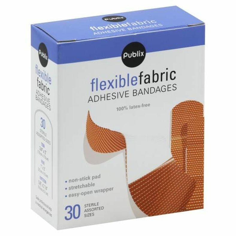 Publix Bandages, Adhesive, Flexible Fabric, Assorted Sizes