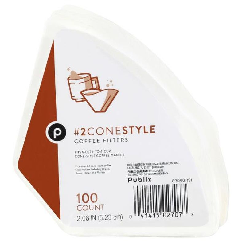 Publix Coffee Filters, Number 2 Cone Style
