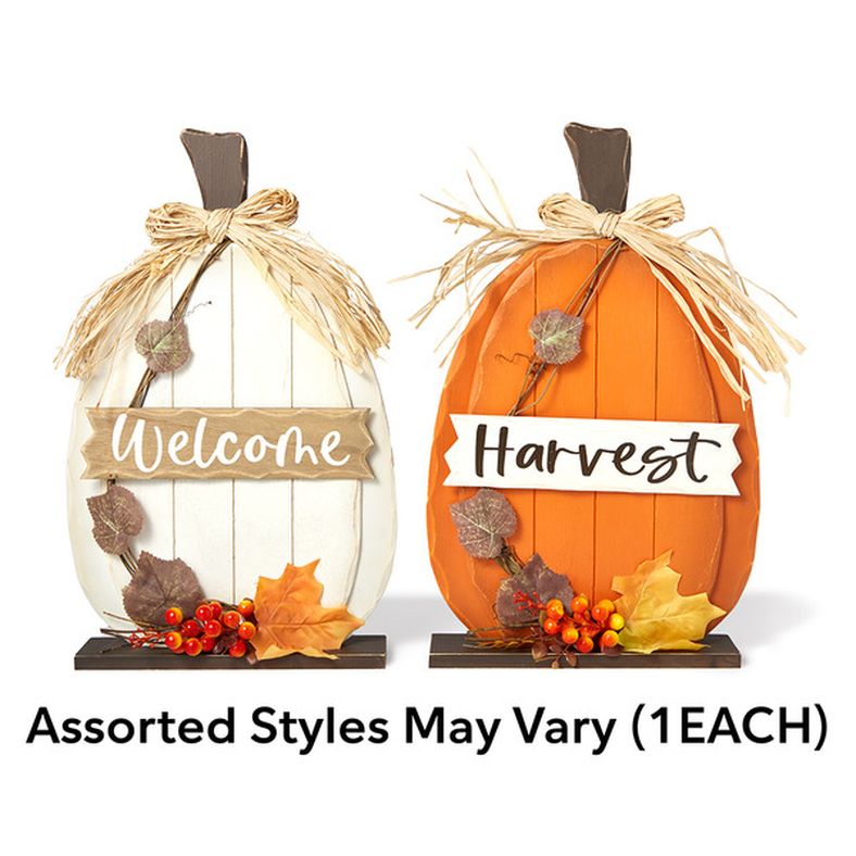 Publix Fall Pumpkin Sign Decor 2 Assorted