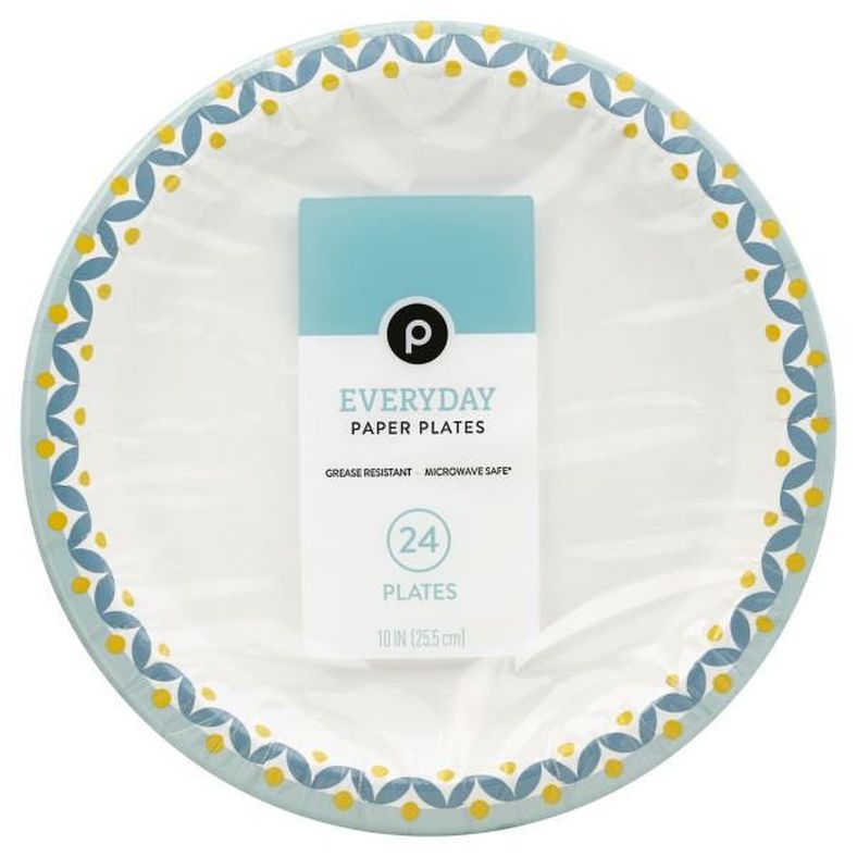 Publix Paper Plates, Decorated, 10 in