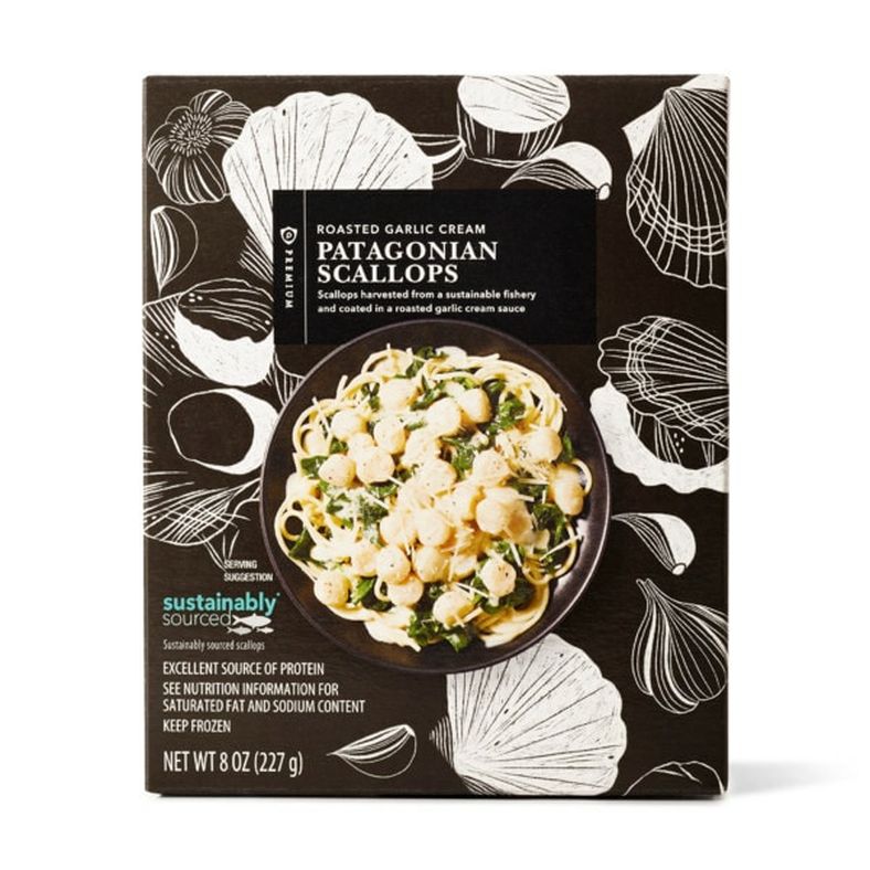 Publix Patagonian Scallops, In Roasted Garlic Cream Sauce,Frozen, Wild