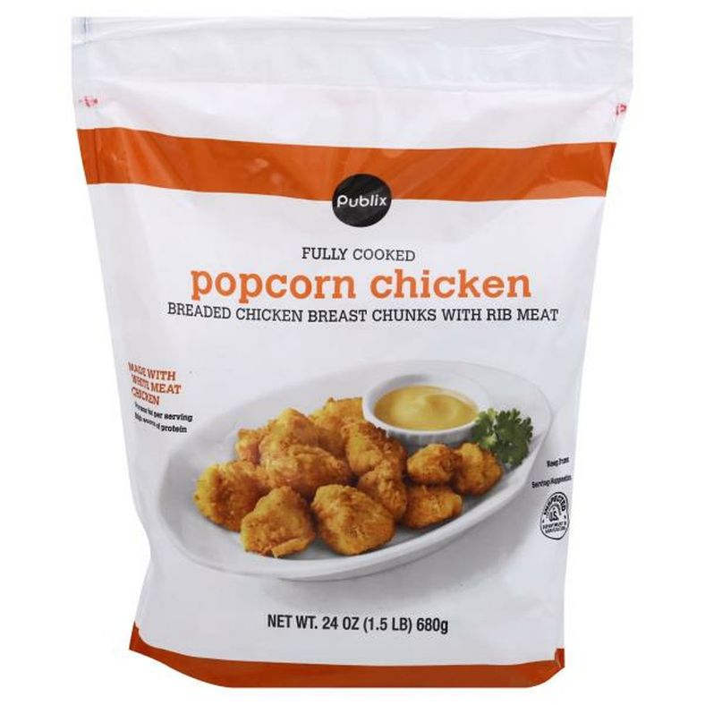 Publix Popcorn Chicken, Breaded, Fully Cooked