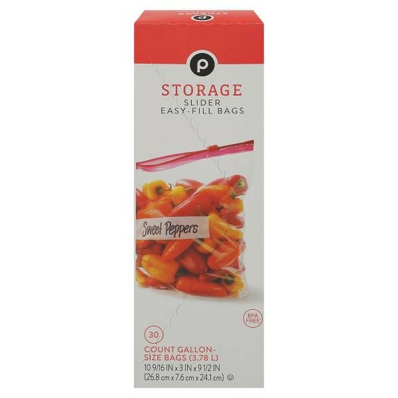 Publix Slider Bags, Easy-Fill, Storage, Gallon Size
