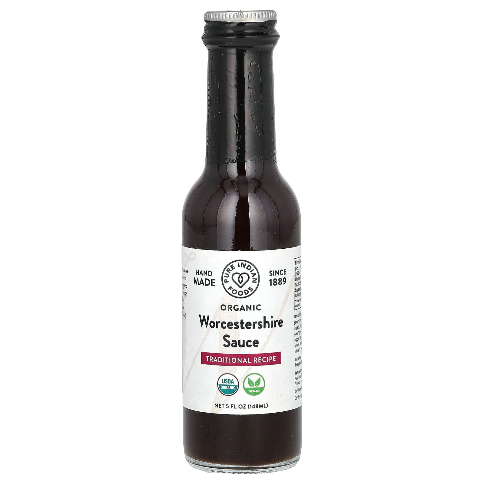 Pure Indian Foods Organic Worcestershire Sauce, 5 fl oz (148 ml)