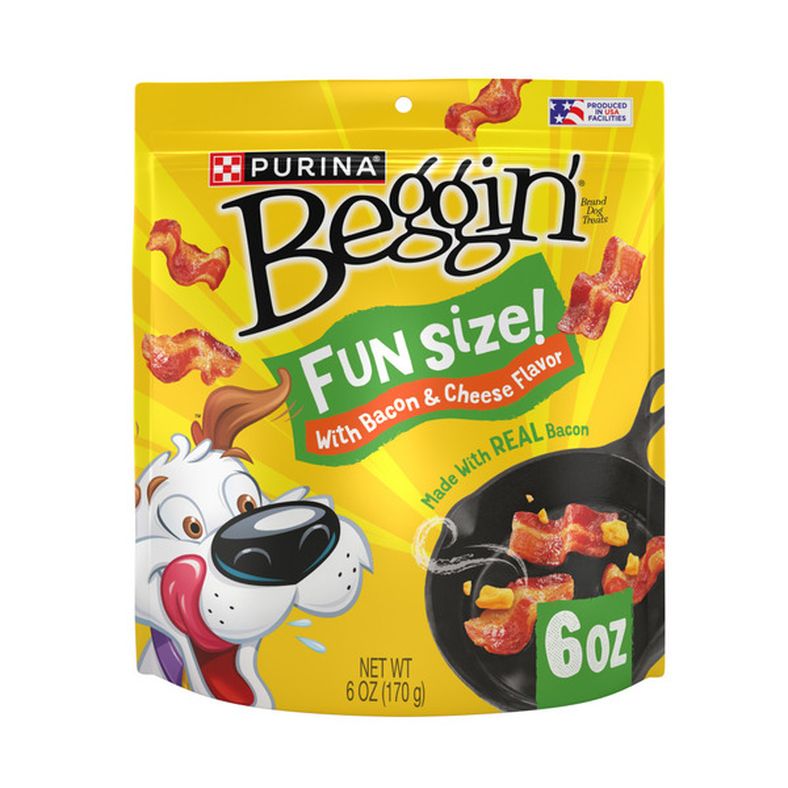 Purina Beggin' Dog Treats, Fun Size With Bacon and Cheese Flavor