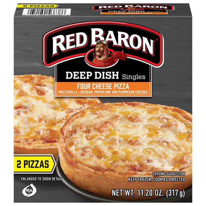 Red Baron Four Cheese Deep Dish Personal Frozen Pizza