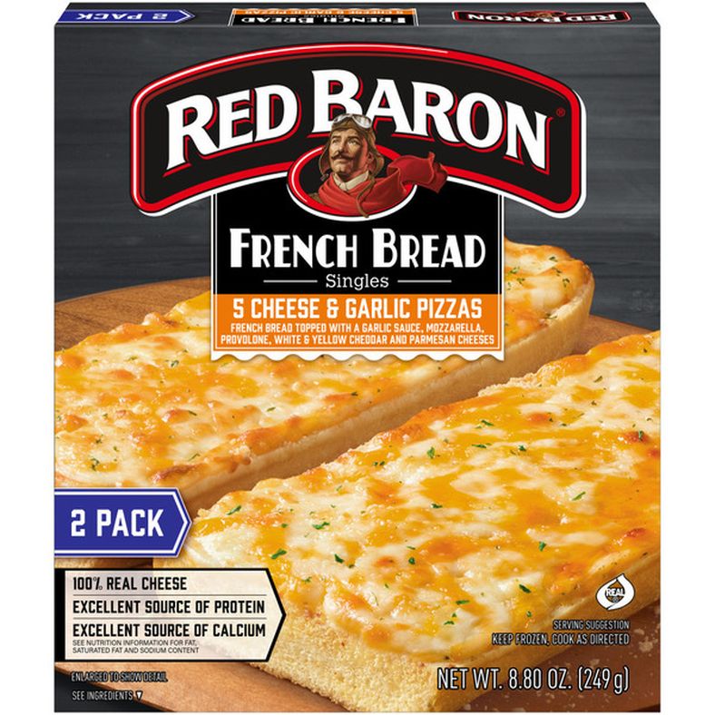 Red Baron French Bread Singles 5 Cheese & Garlic Pizzas