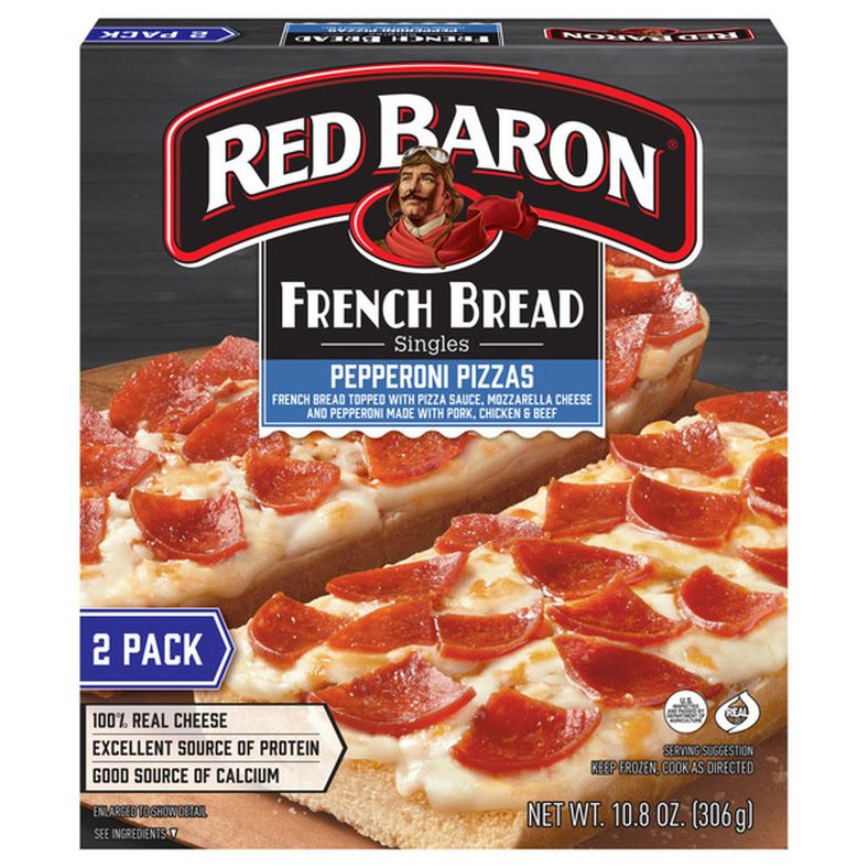 Red Baron French Bread Singles Pepperoni Pizzas