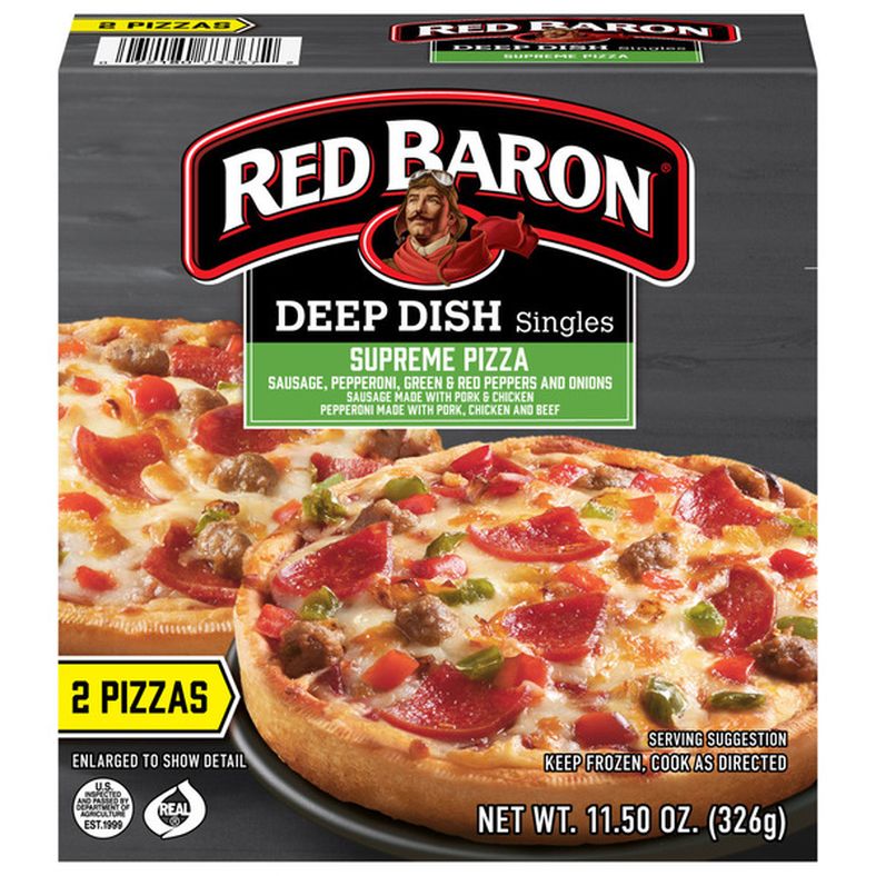 Red Baron Supreme Deep Dish Personal Frozen Pizza