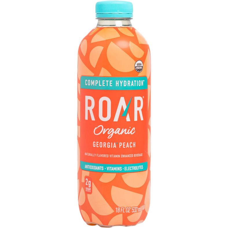 ROAR Organic Vitamin Enhanced Beverage, Organic, Georgia Peach