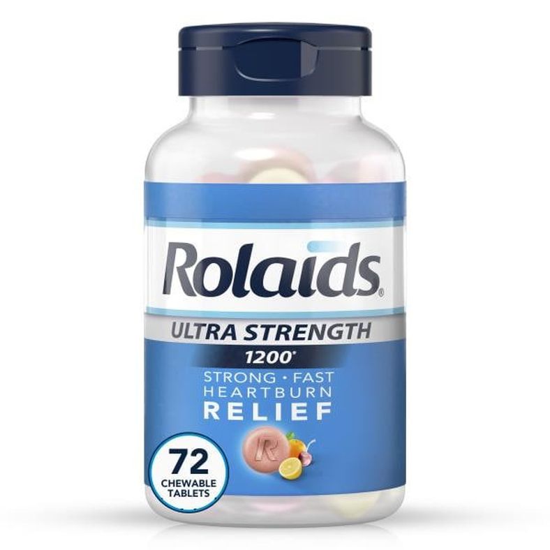 Rolaids Ultra Strength Antacid, 72 Chewable Tablets, Assorted Fruit