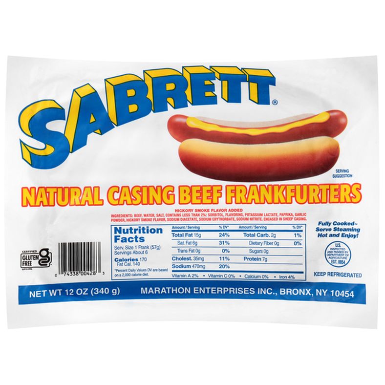 Sabrett Natural Casing Beef Frankfurters