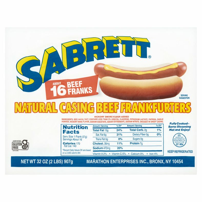 Sabrett Natural Casing Beef Frankfurters