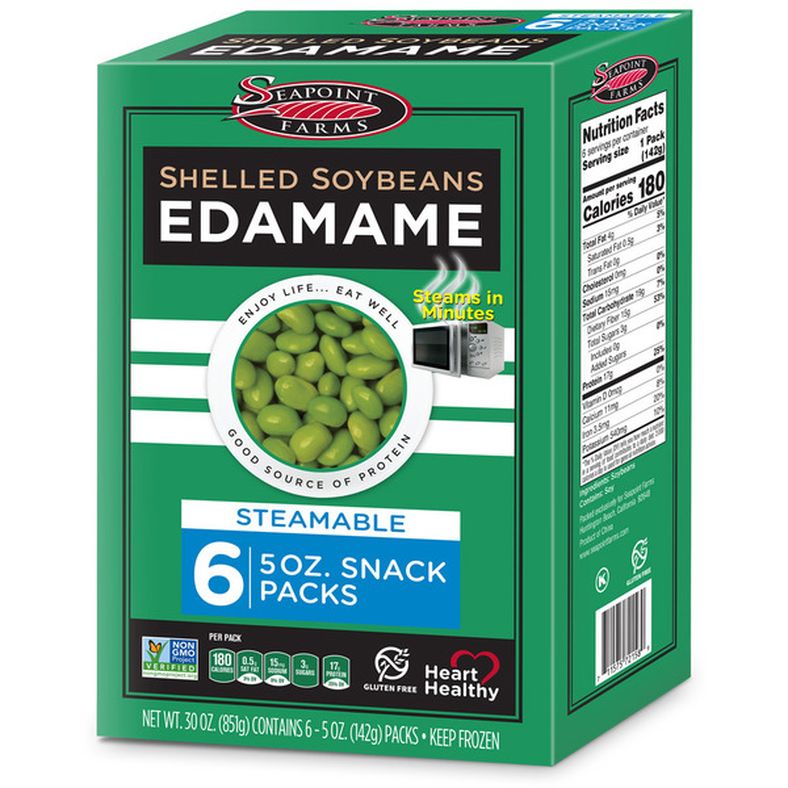 Seapoint Farms Frozen Edamame, Shelled Steamable Snack Packs