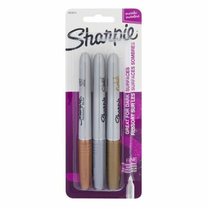 Sharpie Permanent Marker, Fine Point, Assorted Metallic