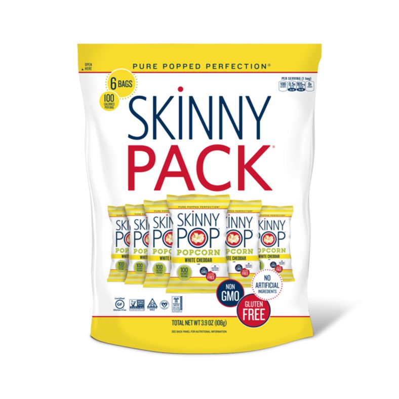 SkinnyPop Popcorn SkinnyPack Dairy Free White Cheddar
