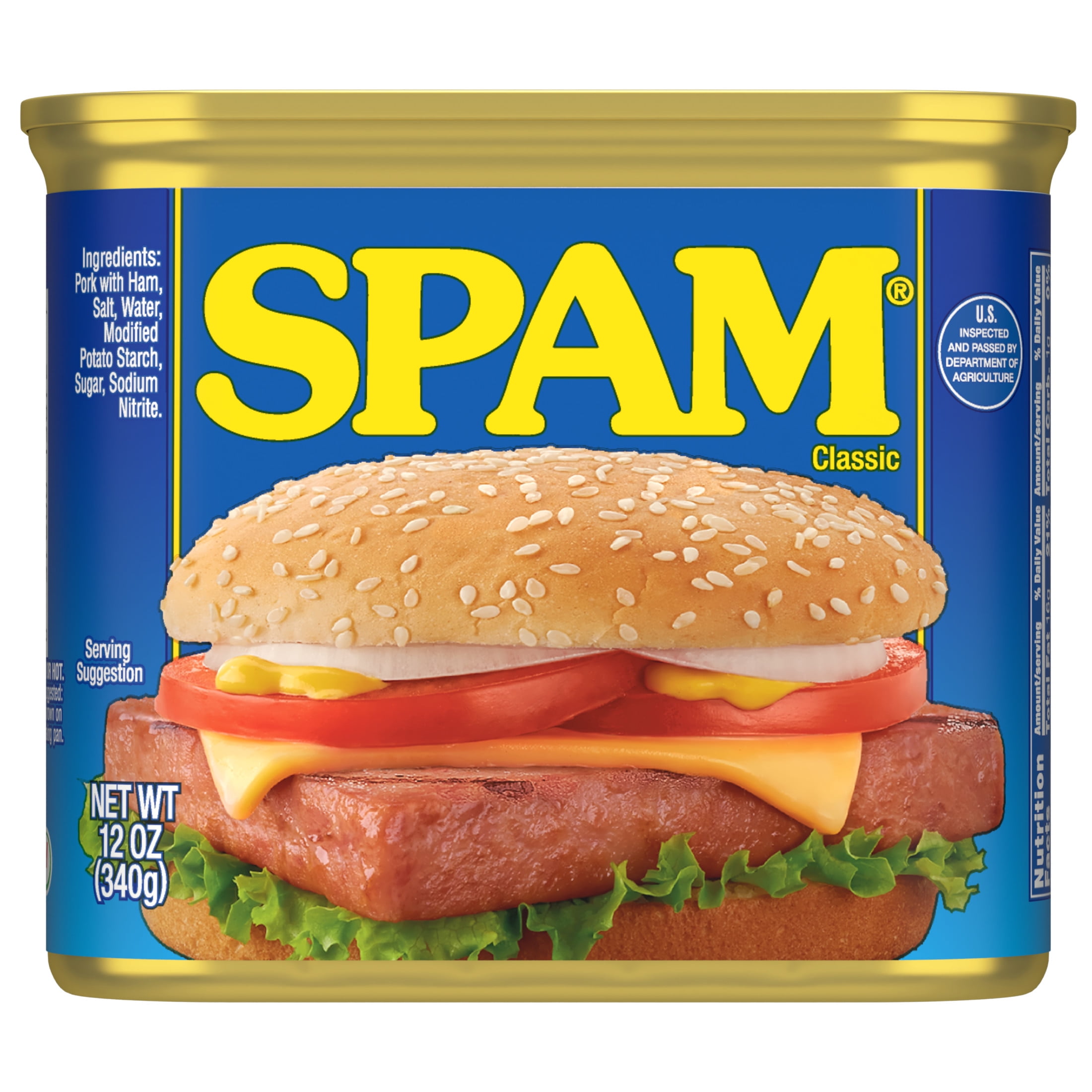 SPAM Classic, 7 g of protein, 12 oz Can (12-Pack)