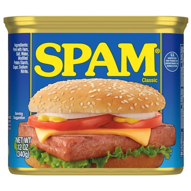 SPAM Classic, 7 G of Protein Per Serving, Shelf-Stable, 12 oz Aluminum Can(2pack)
