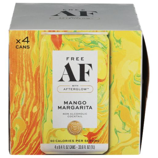 Free Af Drinks Company Mango Margarita Non-Alcoholic Cocktail With Afterglow 4 Pack