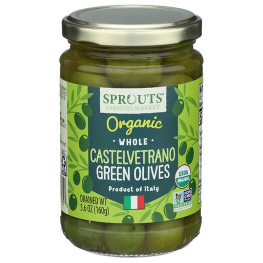 Sprouts Organic Castelvetrano Whole Green Olives - Available at Green Garden Foods on StoresGo