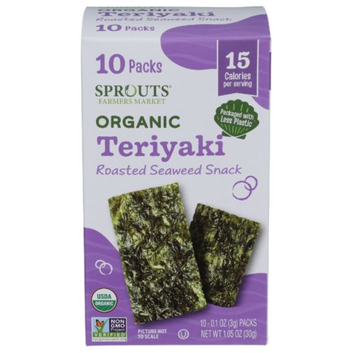 Sprouts Organic Teriyaki Roasted Seaweed Snack 10 Pack