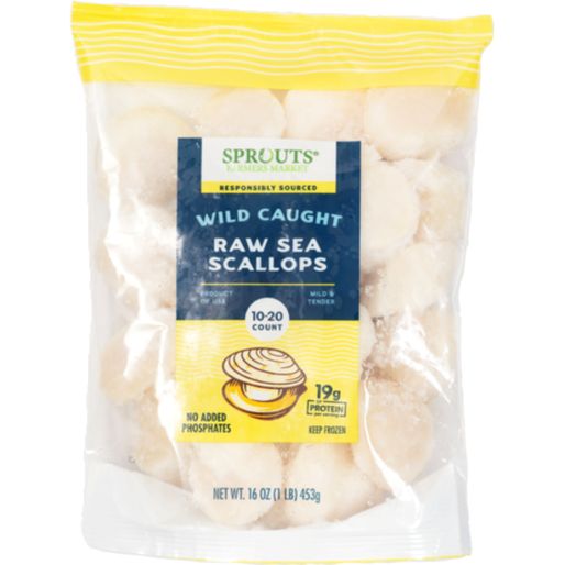 Sprouts Wild-Caught Raw Sea Scallops 10/20 Ct