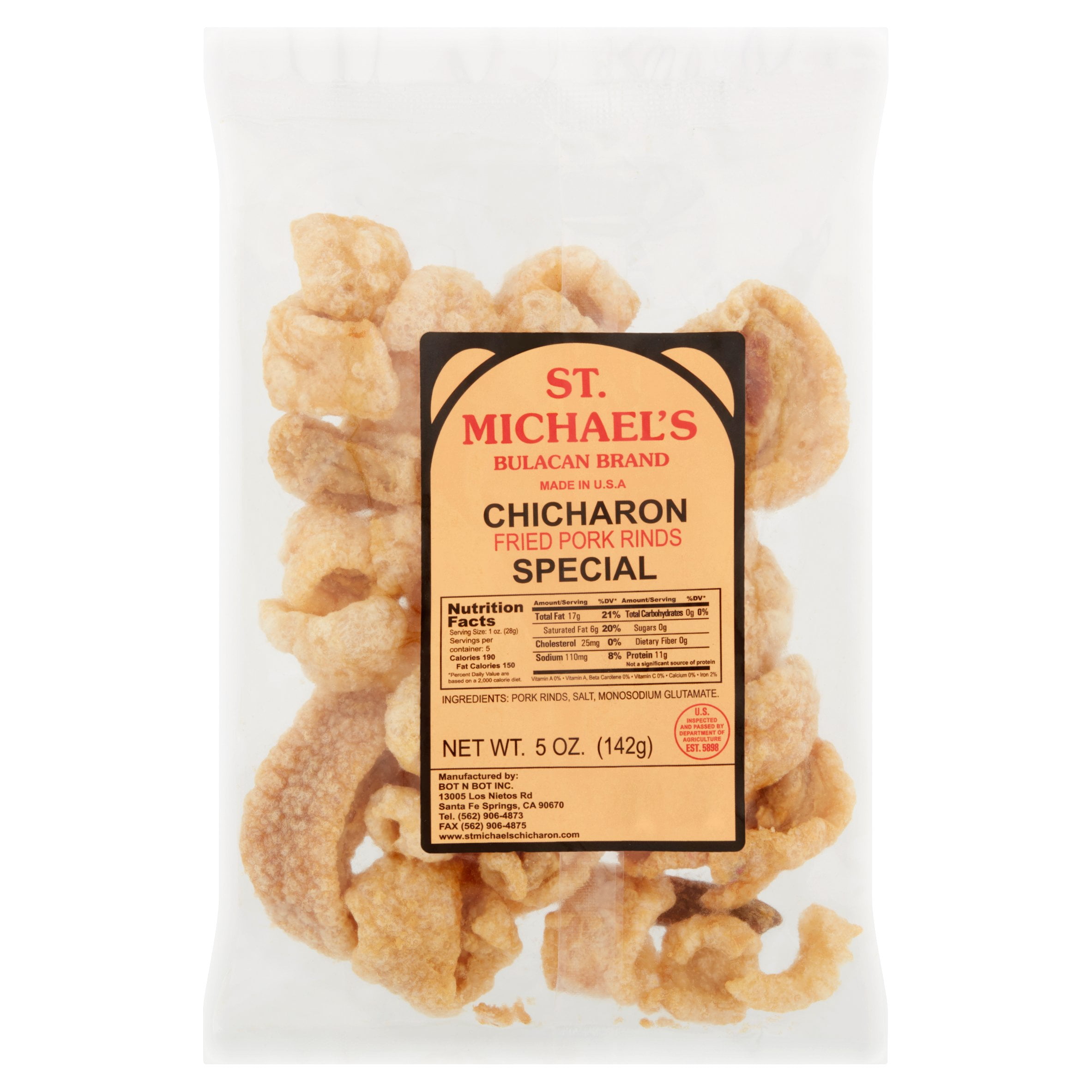 St. Michael's Bulacan Brand Special Fried Pork Rinds Chicharon, 5 oz