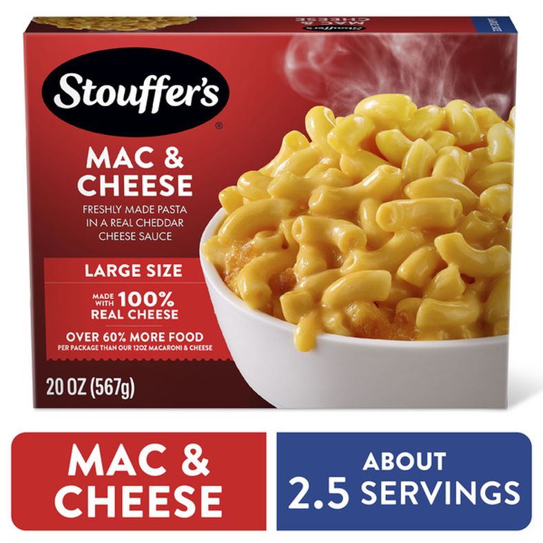 Stouffer's Macaroni And Cheese Large Size Oven Or Microwave Dinner Easy Frozen Dinners