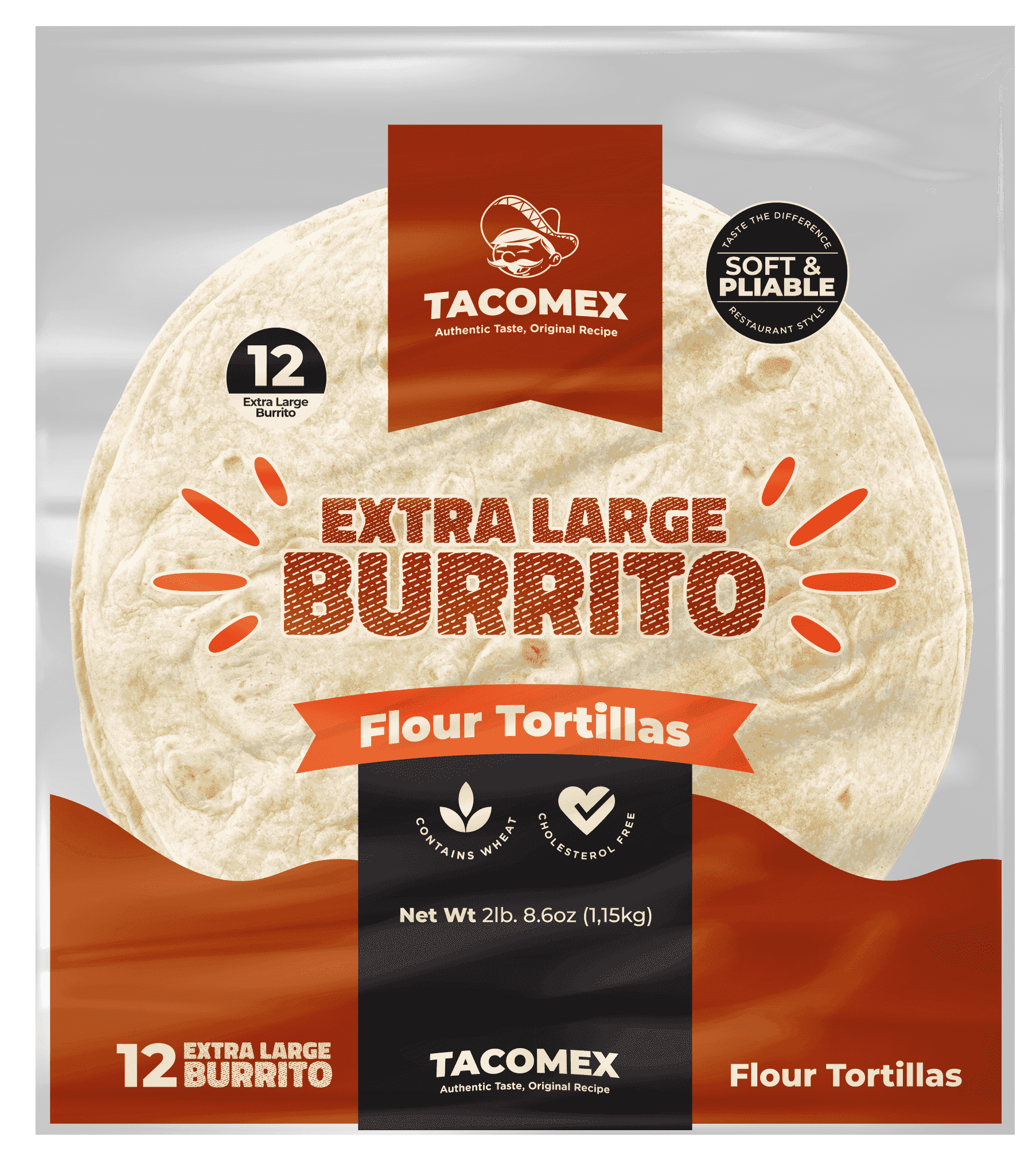TacoMex Flour Tortilla, 12 Count, 40.63 oz