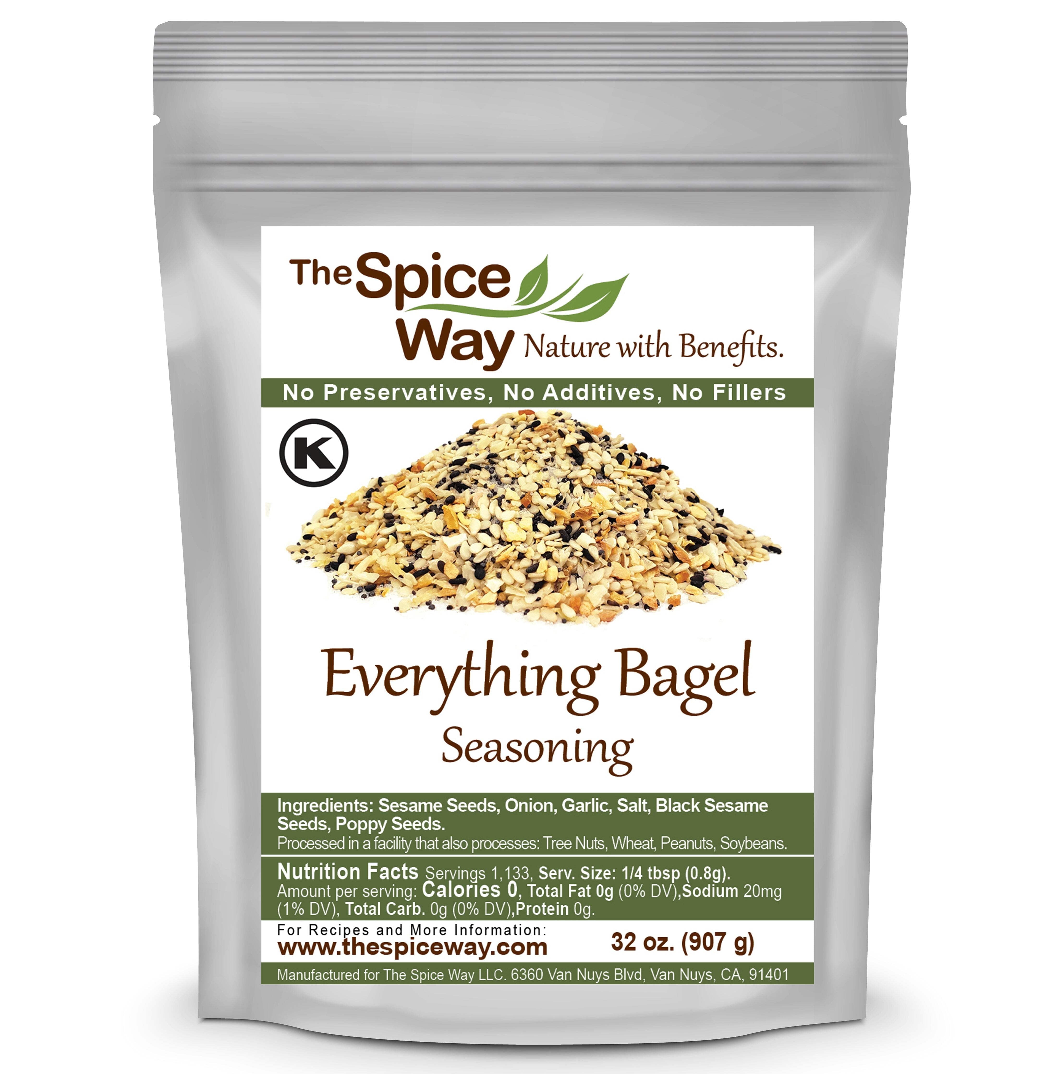 The Spice Way Everything Bagel Seasoning - European, Asian and American cuisine Spice Blend  All Natural - Resealable Pouch  32 Oz.