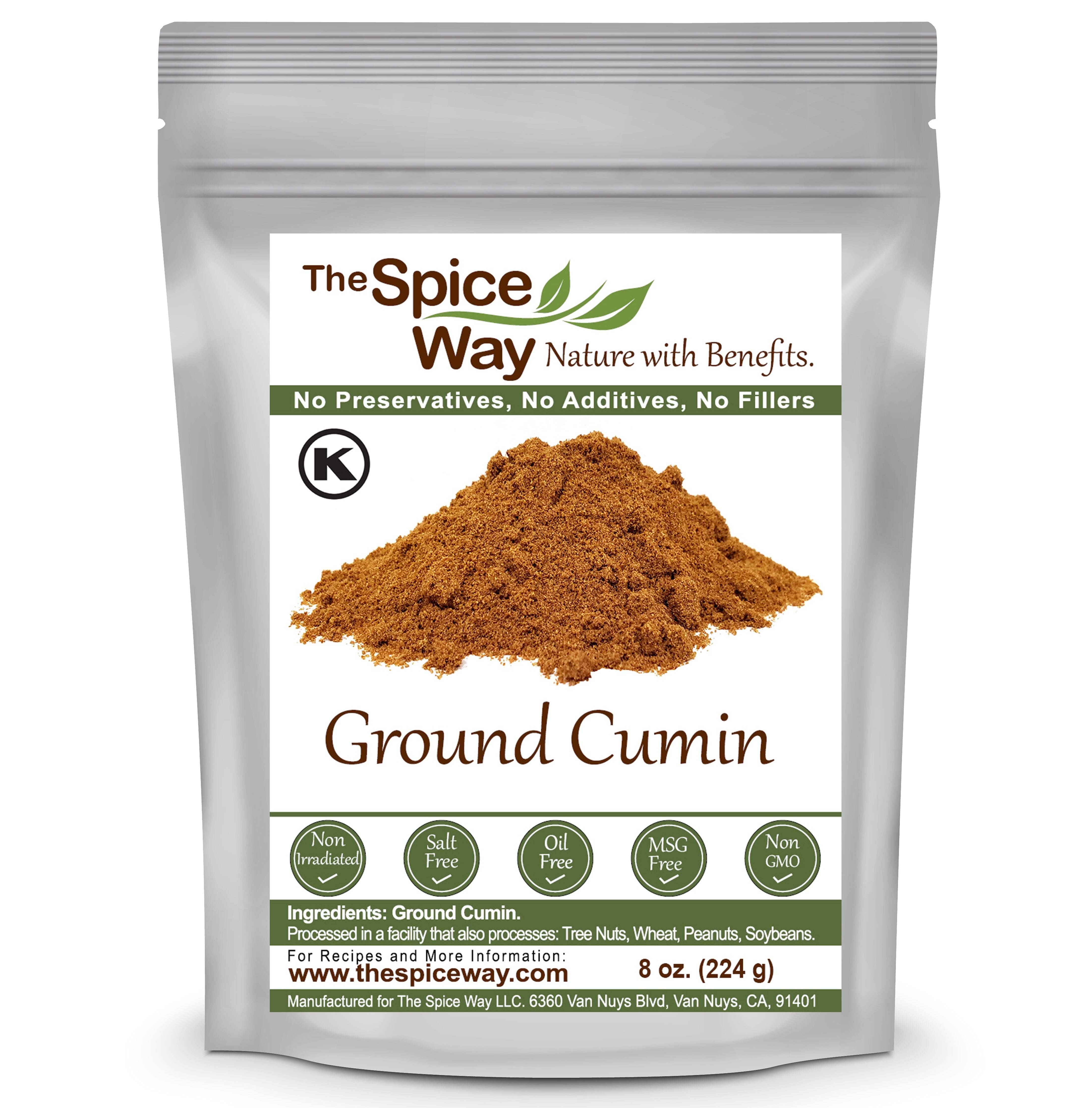 The Spice Way - Ground Cumin, Middle Eastern, Asian and American Cuisines, All Natural, Resalable Pouch - 8oz.