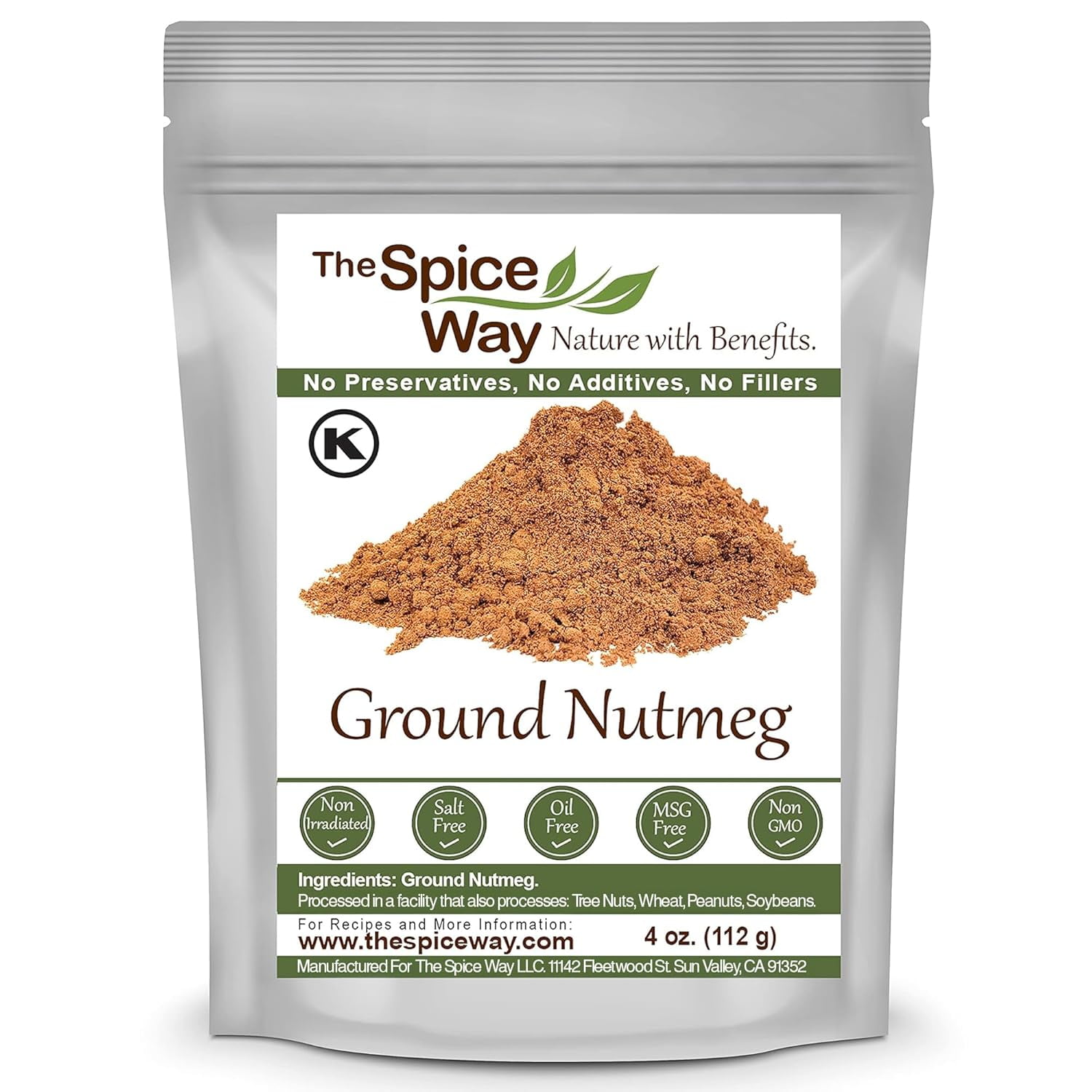 The Spice Way Ground Nutmeg - Middle Eastern, and Asian Spice Blend - 4 oz.