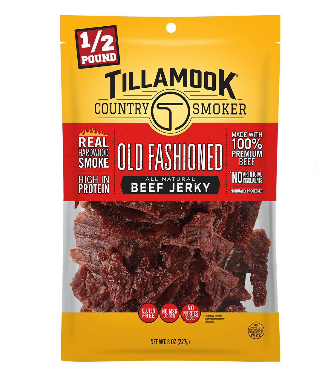 Tillamook Country Smoker All Natural Old Fashioned Beef Jerky, 8 oz