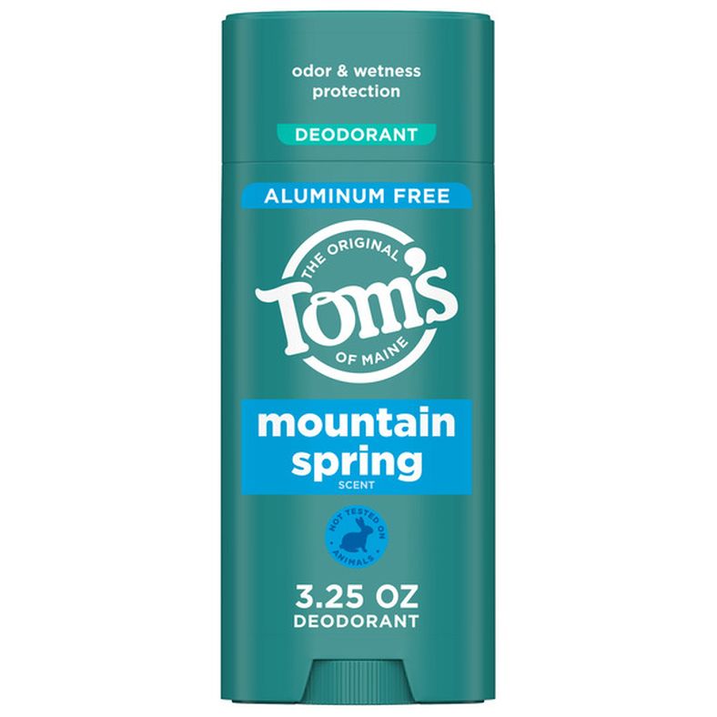 Tom's Mountain Spring Natural Deodorant For Men And Women, Aluminum Free