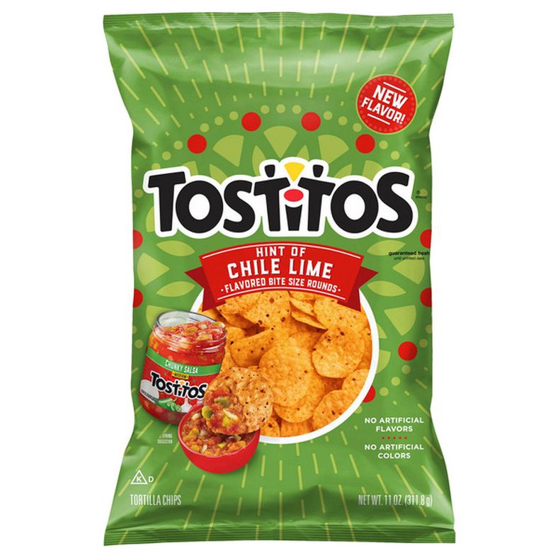 Tostitos Flavored Tortilla Chips Hint of Chile Lime Flavored 11 Oz