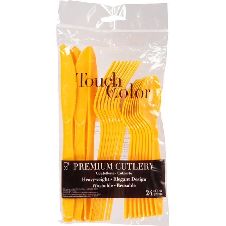 Touch of Color Cutlery, Premium, School Bus Yellow