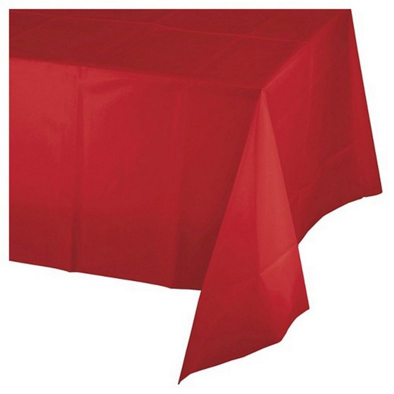 Touch of Color Tablecover, Plastic, Classic Red