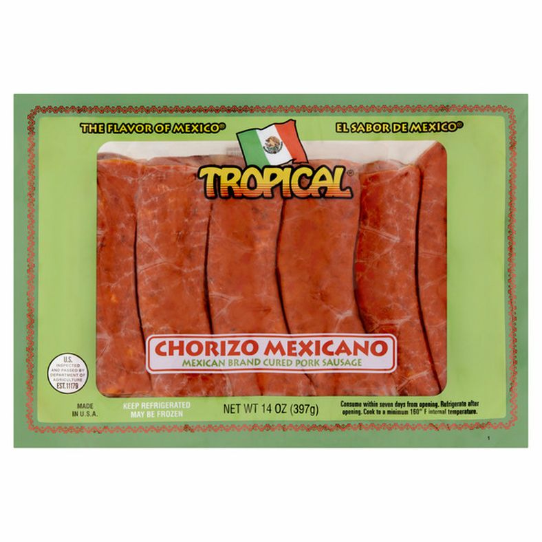 Tropical Chorizo Mexicano Mexican Brand Cured Pork Sausage