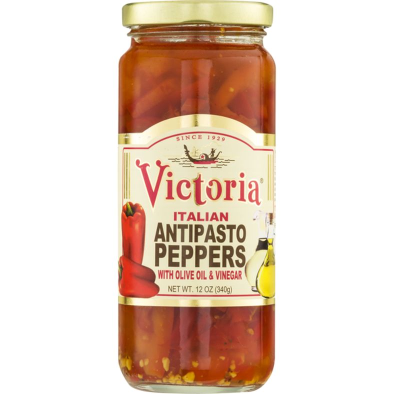 Victoria Antipasto Peppers, Italian with Olive Oil and Vinegar
