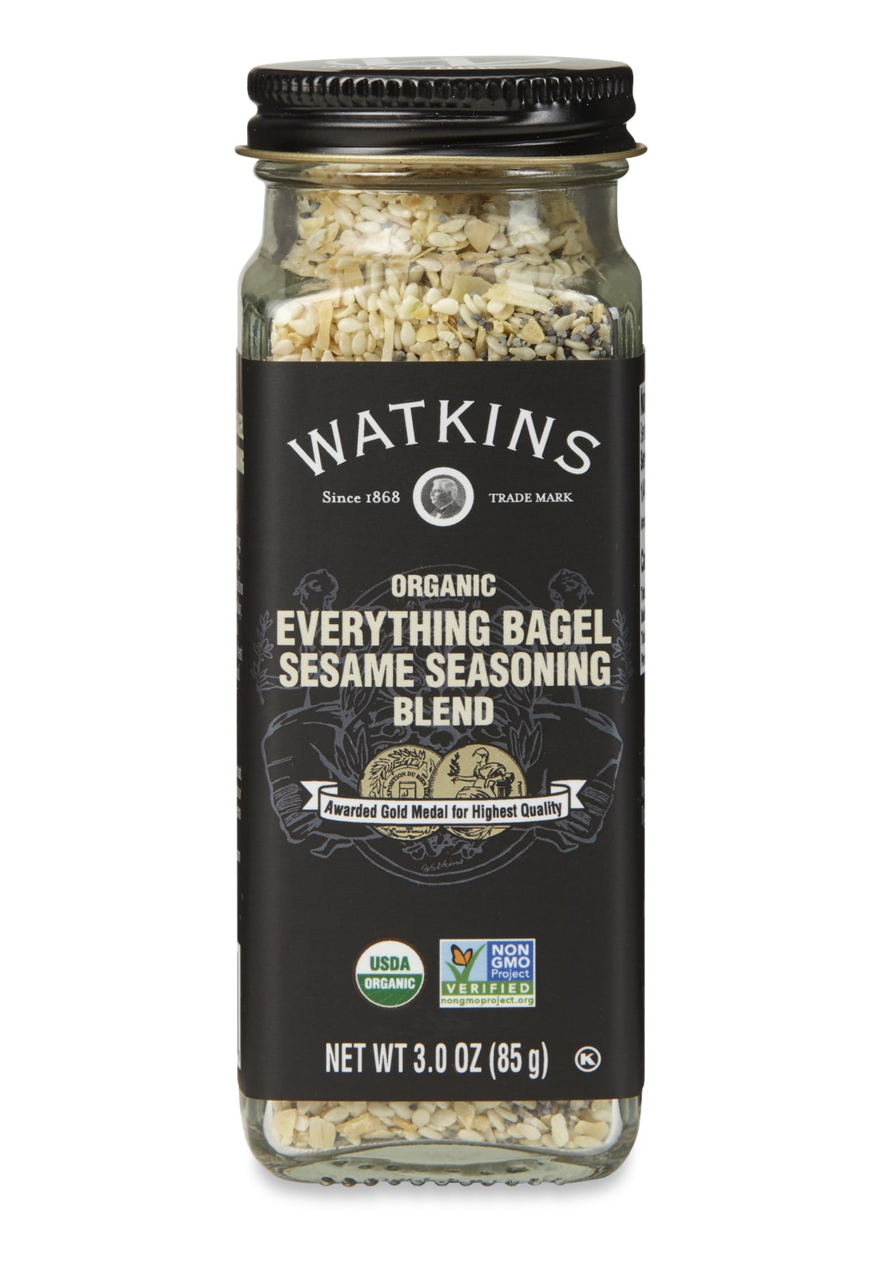 Watkins Gourmet Organic Spice Jar, Everything Bagel Sesame Seasoning Blend, 3 oz