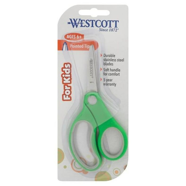 Westcott Scissors, Pointed Tip, for Kids, Ages 6+