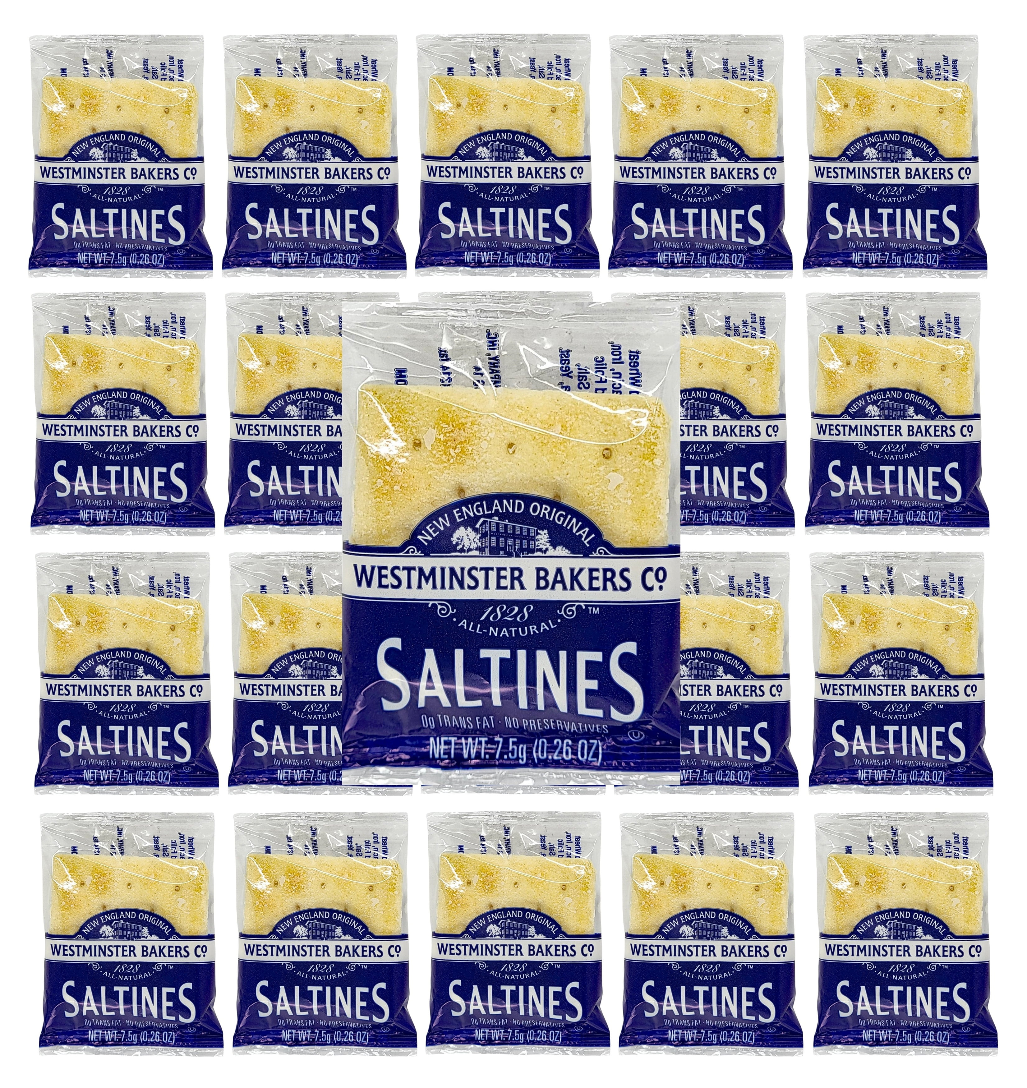 Westminster New England Style Saltine Cracker 0.26 oz | 2 Crackers Per Pouch - Pack of 50