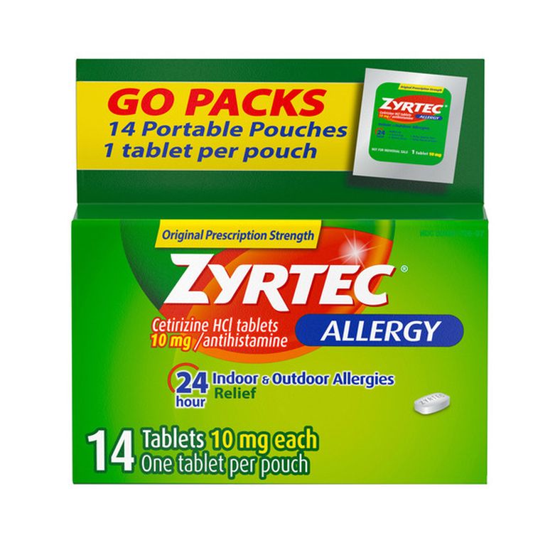ZYRTEC 24 Hour Allergy Relief Tablets with Cetirizine HCl