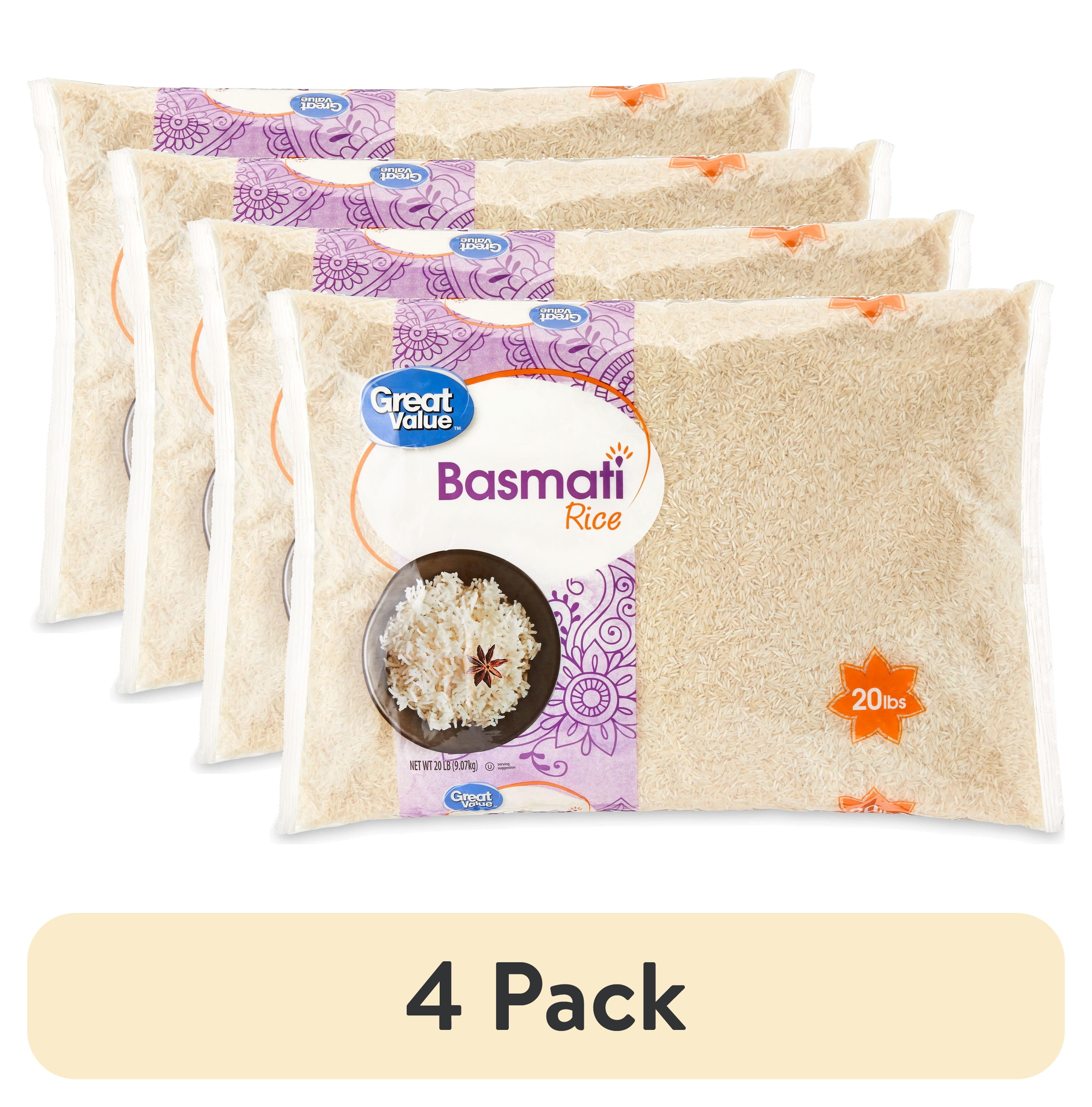 (4 pack) Great Value Basmati Rice, 20 lb - StoresGo